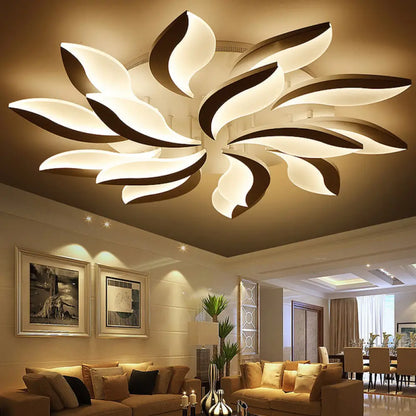 DecorBites™ DecorBites™ Contemporary LED Leaf Shaped Flushmount Lighting with Acrylic Diffuser - 3/12/15 Lights, White