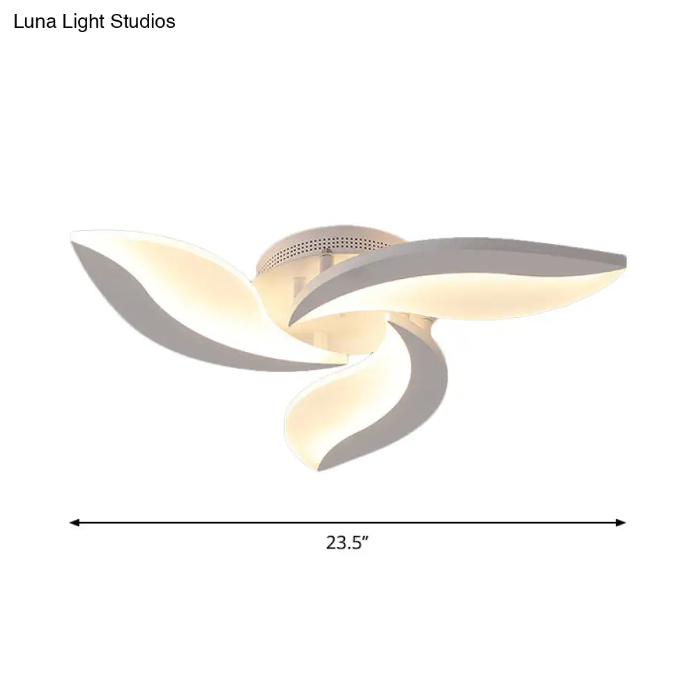 DecorBites™ DecorBites™ Contemporary LED Leaf Shaped Flushmount Lighting with Acrylic Diffuser - 3/12/15 Lights, White