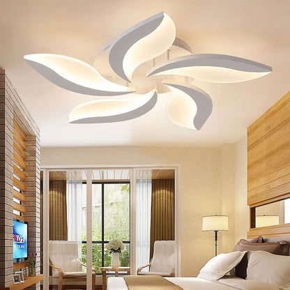 DecorBites™ DecorBites™ Contemporary LED Leaf Shaped Flushmount Lighting with Acrylic Diffuser - 3/12/15 Lights, White