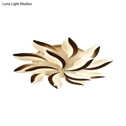 DecorBites™ DecorBites™ Contemporary LED Leaf Shaped Flushmount Lighting with Acrylic Diffuser - 3/12/15 Lights, White