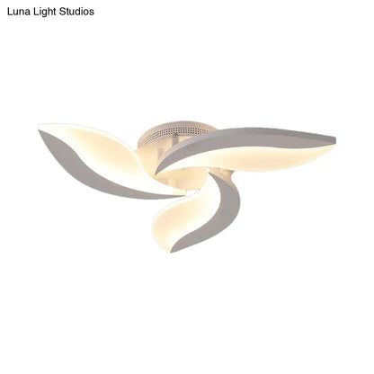 DecorBites™ DecorBites™ Contemporary LED Leaf Shaped Flushmount Lighting with Acrylic Diffuser - 3/12/15 Lights, White