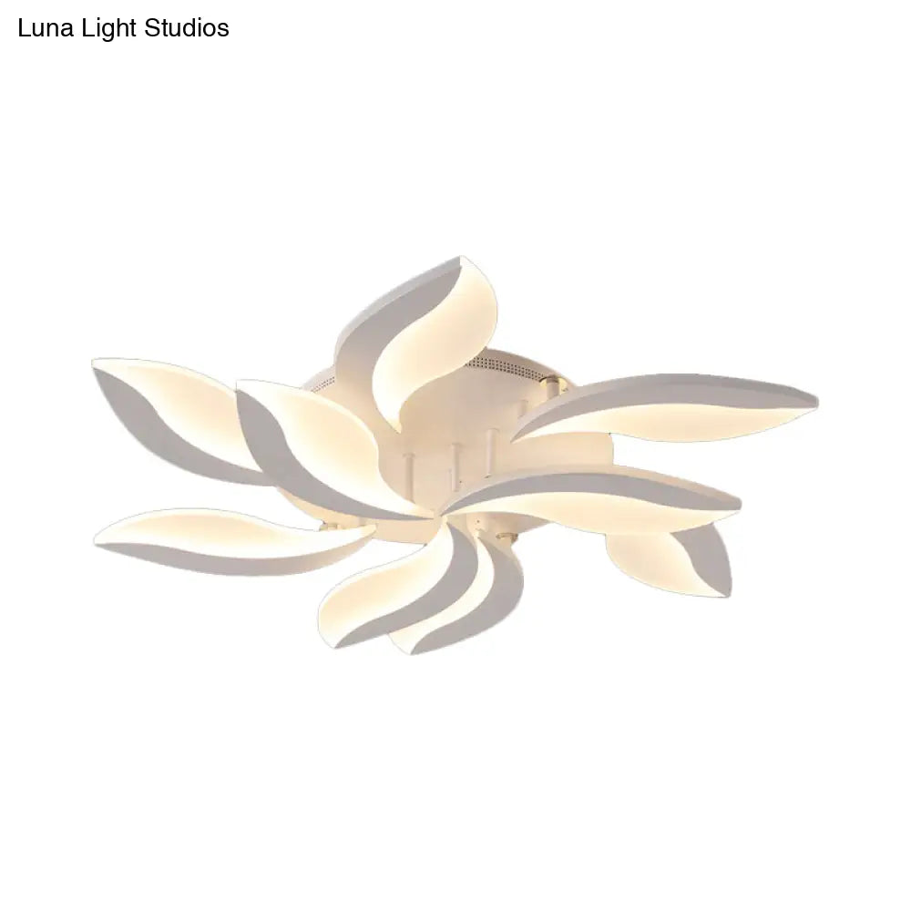 DecorBites™ DecorBites™ Contemporary LED Leaf Shaped Flushmount Lighting with Acrylic Diffuser - 3/12/15 Lights, White