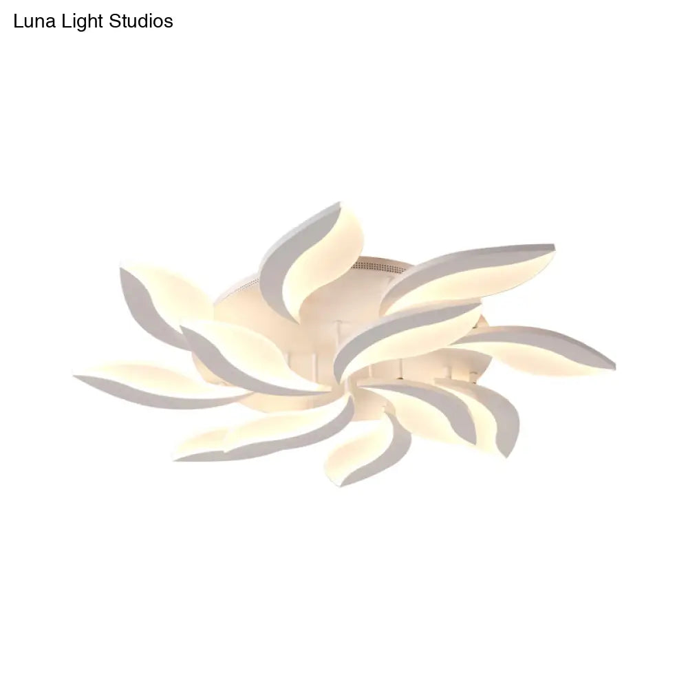 DecorBites™ DecorBites™ Contemporary LED Leaf Shaped Flushmount Lighting with Acrylic Diffuser - 3/12/15 Lights, White