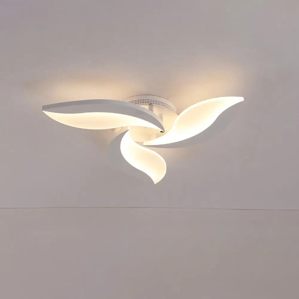 DecorBites™ DecorBites™ Contemporary LED Leaf Shaped Flushmount Lighting with Acrylic Diffuser - 3/12/15 Lights, White