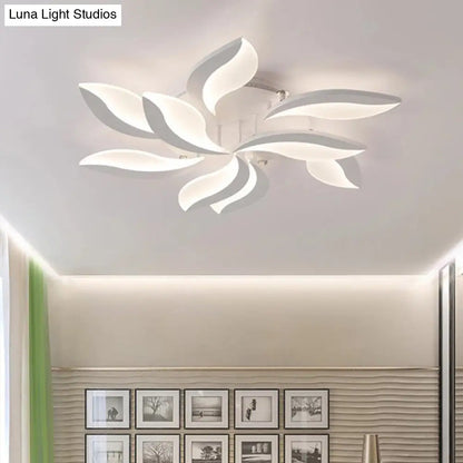 DecorBites™ DecorBites™ Contemporary LED Leaf Shaped Flushmount Lighting with Acrylic Diffuser - 3/12/15 Lights, White