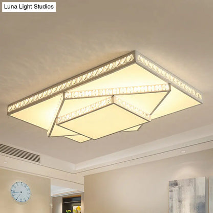 Lámpara de techo cuadrada empotrada de metal de 3 niveles DecorBites™ con LED contemporáneo - Blanca/3rd Gear