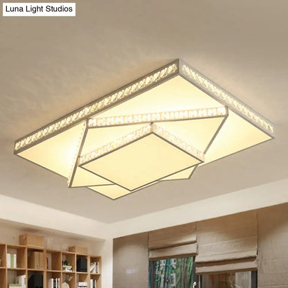 Lámpara de techo cuadrada empotrada de metal de 3 niveles DecorBites™ con LED contemporáneo - Blanca/3rd Gear