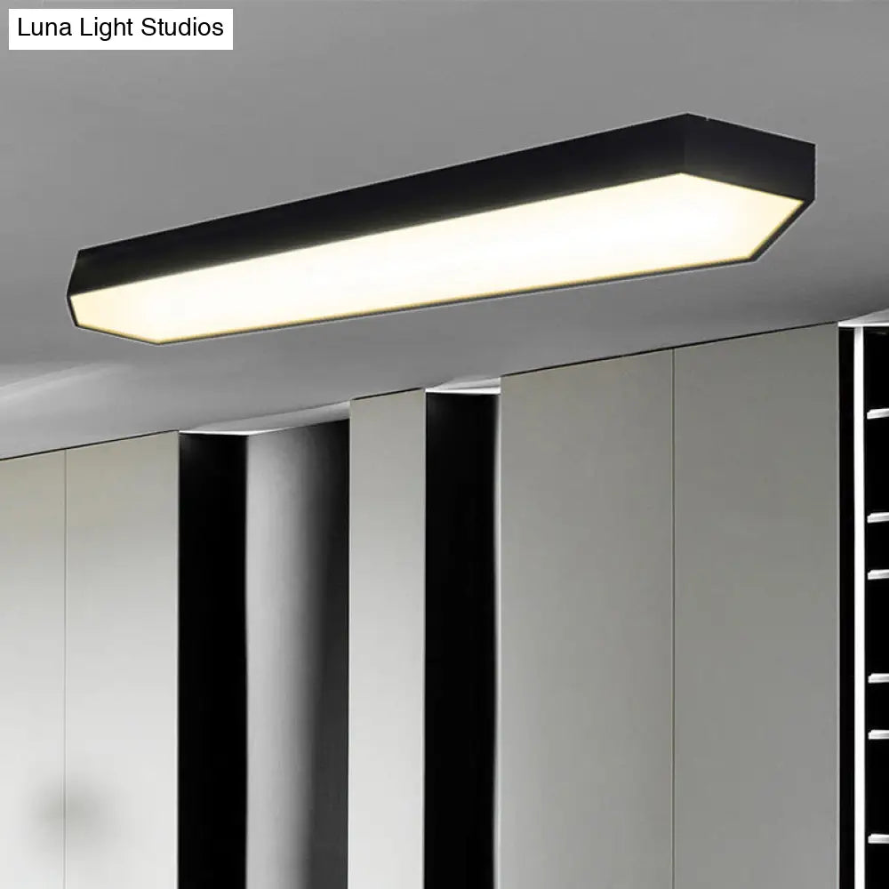 DecorBites™ DecorBites™ Contemporary LED Metal Strip Flush Mount Lighting - White/Black/Silver, 4"/8" Wide, 3 Light Options