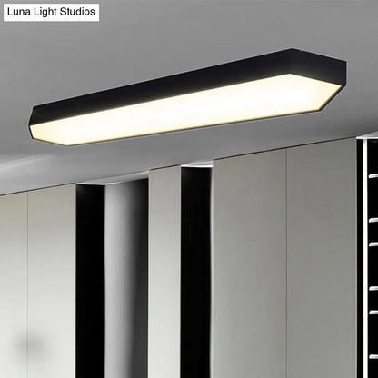 DecorBites™ DecorBites™ Contemporary LED Metal Strip Flush Mount Lighting - White/Black/Silver, 4"/8" Wide, 3 Light Options