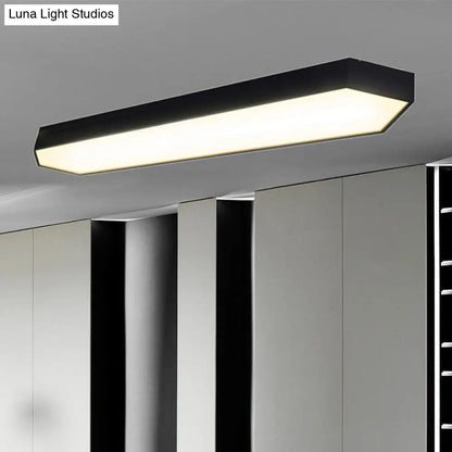 DecorBites™ DecorBites™ Contemporary LED Metal Strip Flush Mount Lighting - White/Black/Silver, 4"/8" Wide, 3 Light Options