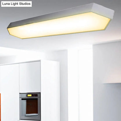 DecorBites™ DecorBites™ Contemporary LED Metal Strip Flush Mount Lighting - White/Black/Silver, 4"/8" Wide, 3 Light Options