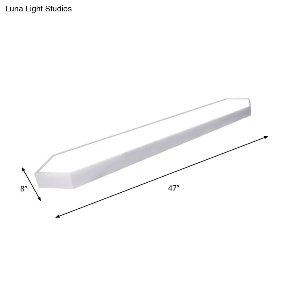 DecorBites™ DecorBites™ Contemporary LED Metal Strip Flush Mount Lighting - White/Black/Silver, 4"/8" Wide, 3 Light Options