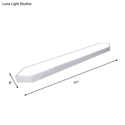 DecorBites™ DecorBites™ Contemporary LED Metal Strip Flush Mount Lighting - White/Black/Silver, 4"/8" Wide, 3 Light Options