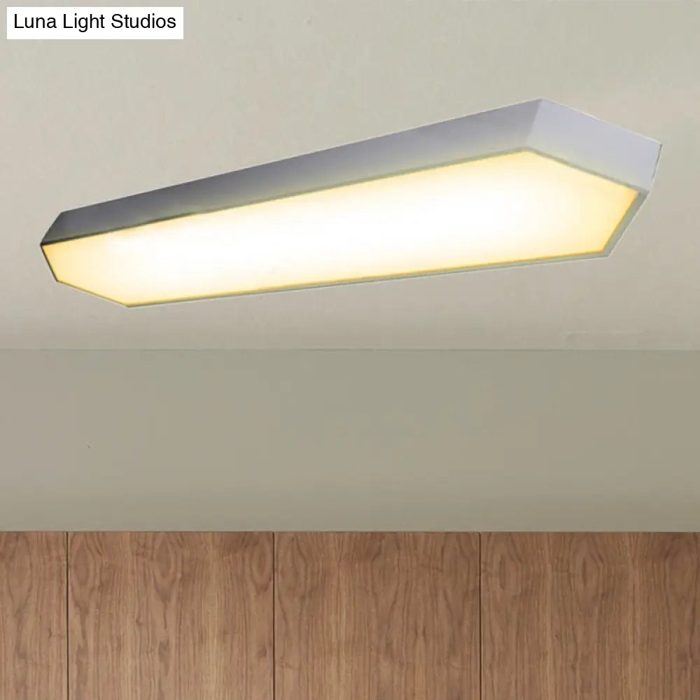 DecorBites™ DecorBites™ Contemporary LED Metal Strip Flush Mount Lighting - White/Black/Silver, 4"/8" Wide, 3 Light Options