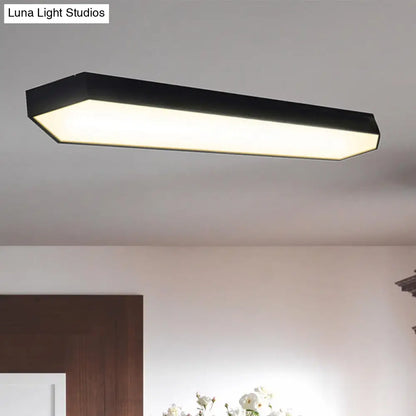 DecorBites™ DecorBites™ Contemporary LED Metal Strip Flush Mount Lighting - White/Black/Silver, 4"/8" Wide, 3 Light Options