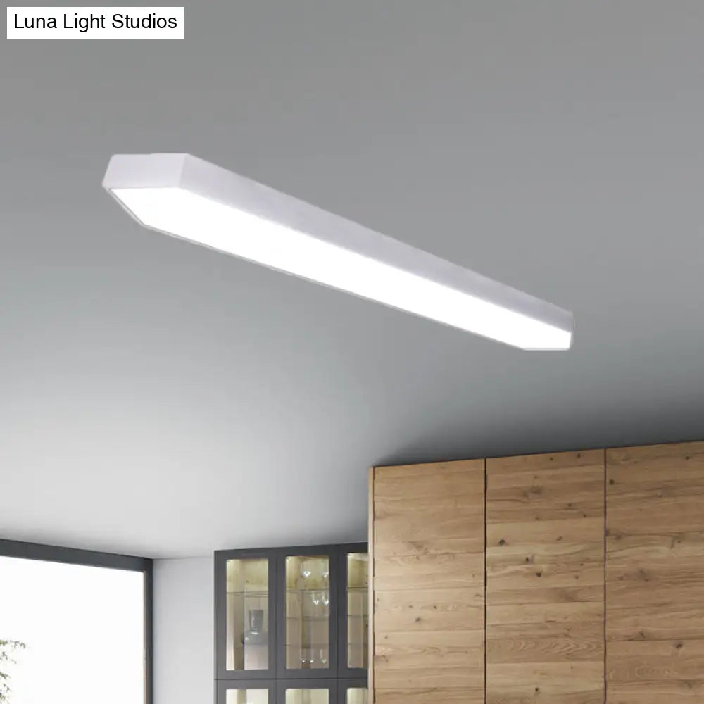 DecorBites™ DecorBites™ Contemporary LED Metal Strip Flush Mount Lighting - White/Black/Silver, 4"/8" Wide, 3 Light Options