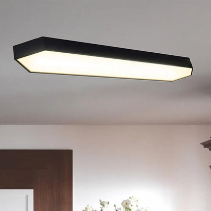 DecorBites™ DecorBites™ Contemporary LED Metal Strip Flush Mount Lighting - White/Black/Silver, 4"/8" Wide, 3 Light Options