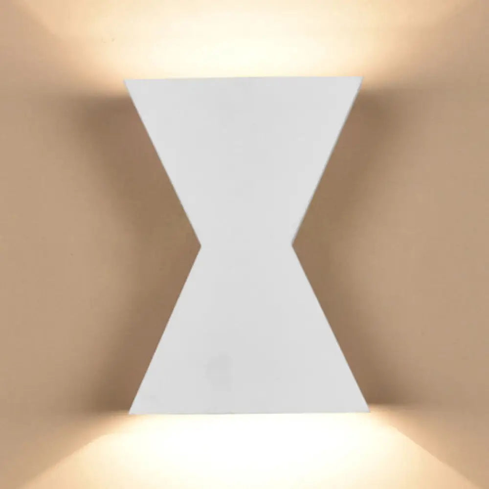 DecorBites™ DecorBites™ Contemporary LED Metal Wall Lamp with Black/White Hourglass Shade and White/Warm Lighting