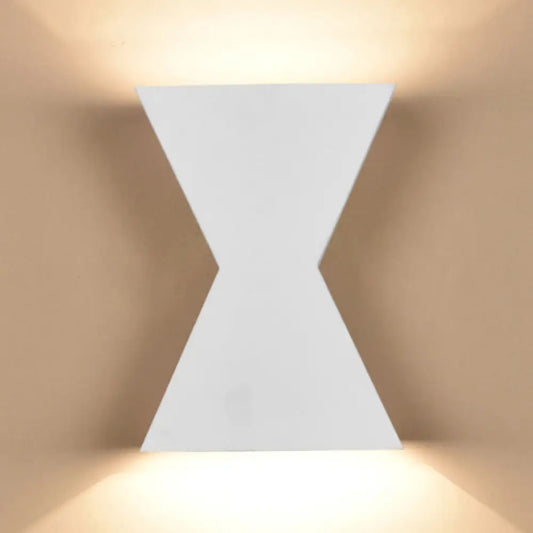 DecorBites™ DecorBites™ Contemporary LED Metal Wall Lamp with Black/White Hourglass Shade and White/Warm Lighting