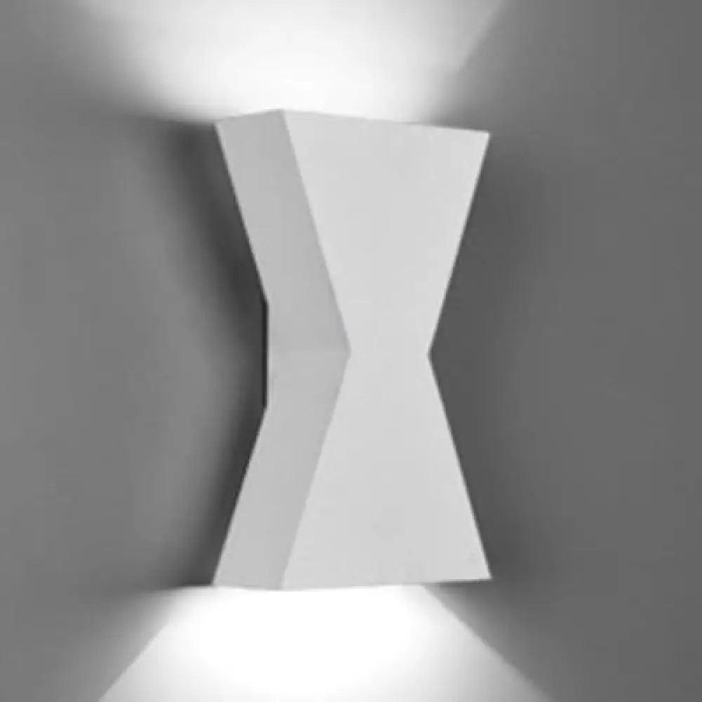 DecorBites™ DecorBites™ Contemporary LED Metal Wall Lamp with Black/White Hourglass Shade and White/Warm Lighting