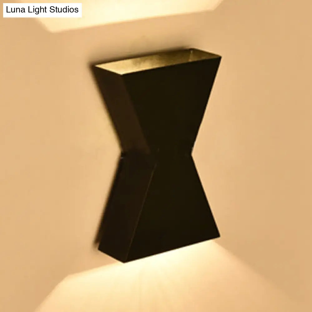 DecorBites™ DecorBites™ Contemporary LED Metal Wall Lamp with Black/White Hourglass Shade and White/Warm Lighting