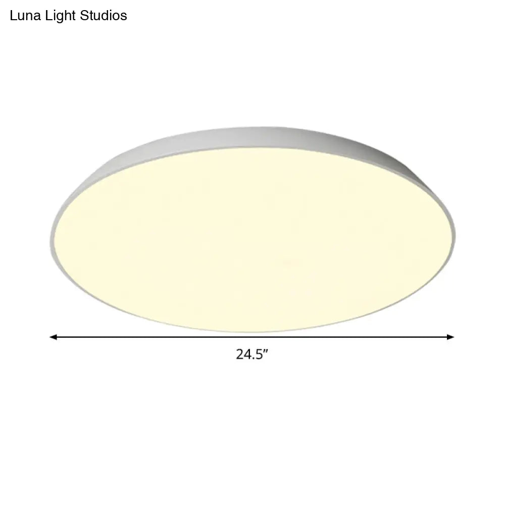 DecorBites™ DecorBites™ Contemporary LED Metallic Flush Mount Light - White Tray Ceiling Lamp for Bedroom (16.5"/20.5"/24.5" Dia)