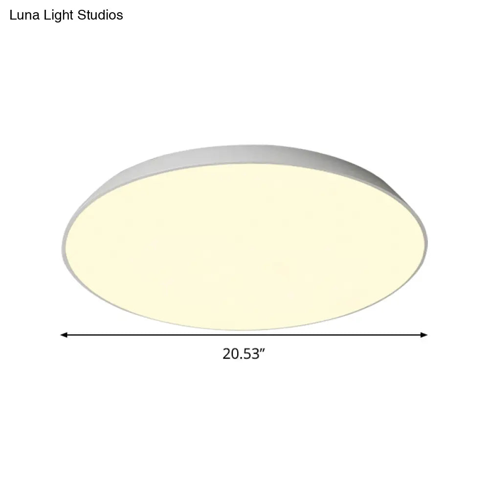 DecorBites™ DecorBites™ Contemporary LED Metallic Flush Mount Light - White Tray Ceiling Lamp for Bedroom (16.5"/20.5"/24.5" Dia)