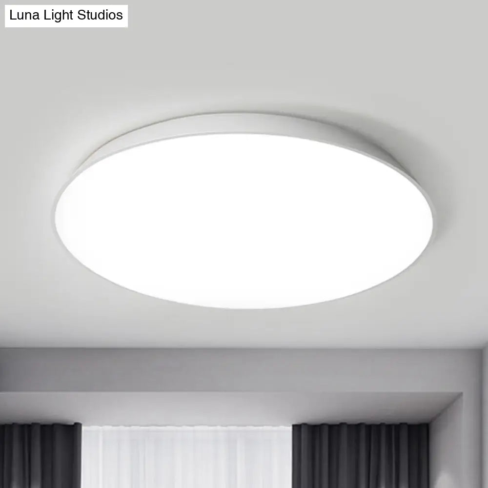 DecorBites™ DecorBites™ Contemporary LED Metallic Flush Mount Light - White Tray Ceiling Lamp for Bedroom (16.5"/20.5"/24.5" Dia)