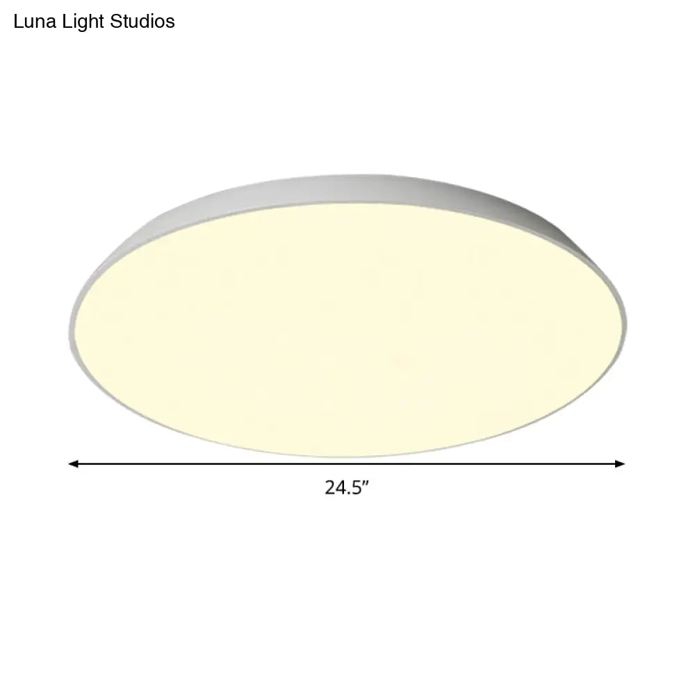 DecorBites™ DecorBites™ Contemporary LED Metallic Flush Mount Light - White Tray Ceiling Lamp for Bedroom (16.5"/20.5"/24.5" Dia)