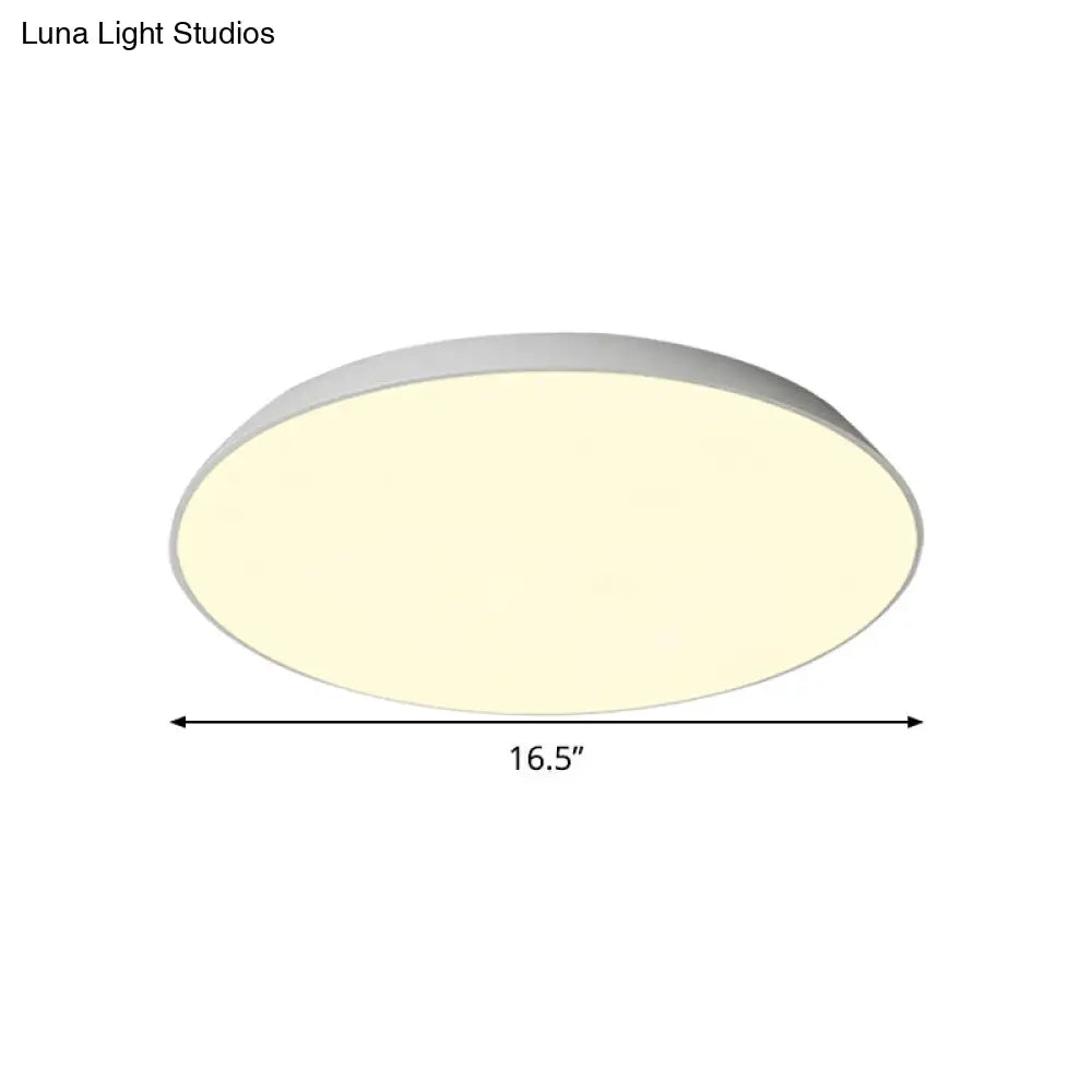 DecorBites™ DecorBites™ Contemporary LED Metallic Flush Mount Light - White Tray Ceiling Lamp for Bedroom (16.5"/20.5"/24.5" Dia)