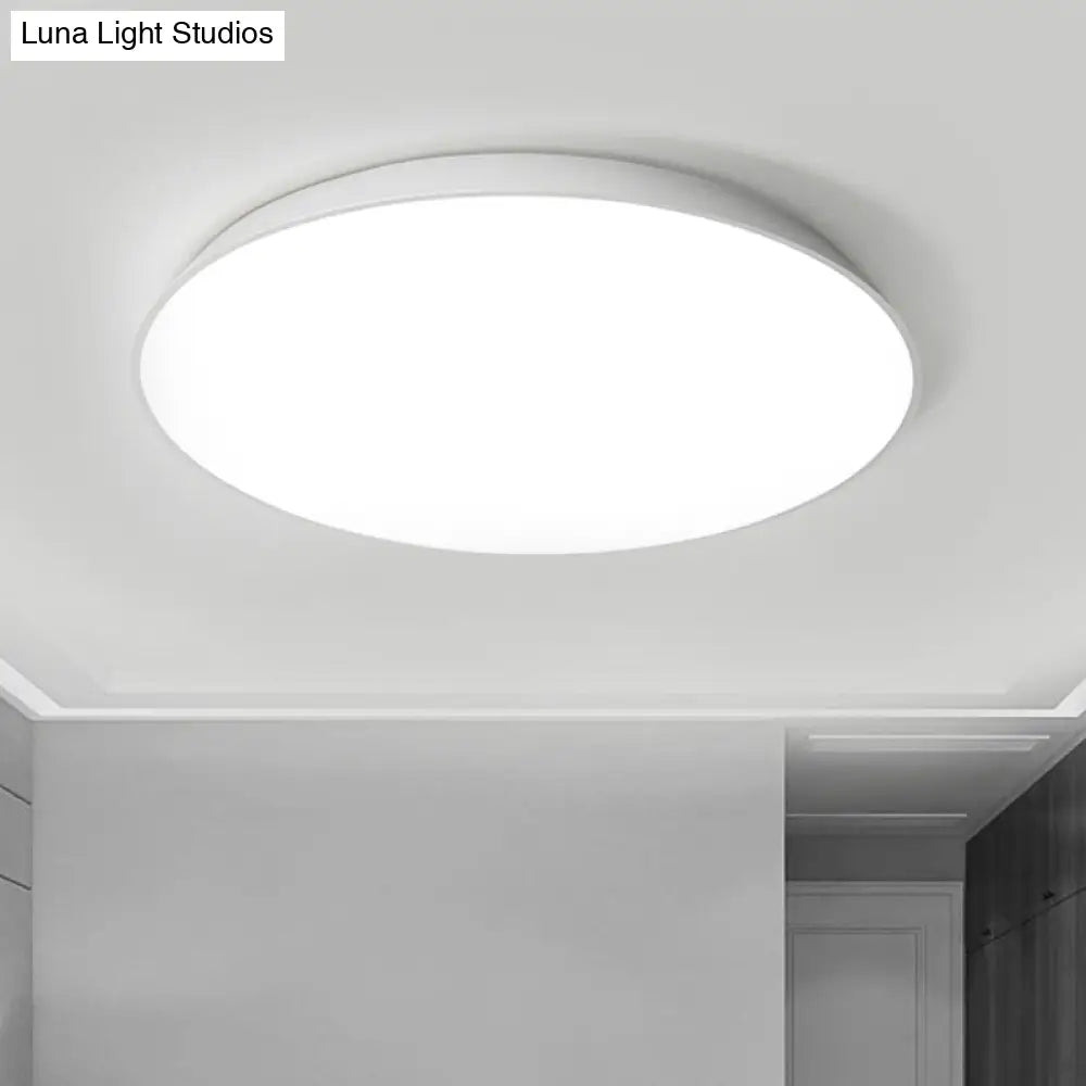 DecorBites™ DecorBites™ Contemporary LED Metallic Flush Mount Light - White Tray Ceiling Lamp for Bedroom (16.5"/20.5"/24.5" Dia)