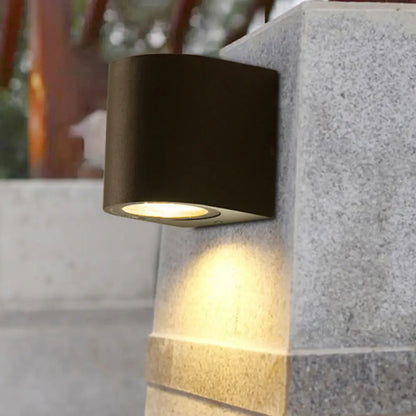 DecorBites™ Contemporary LED Outdoor Wall Mount Sconce Light with Metal Shade - Black Triangle/Cylinder/Rectangle