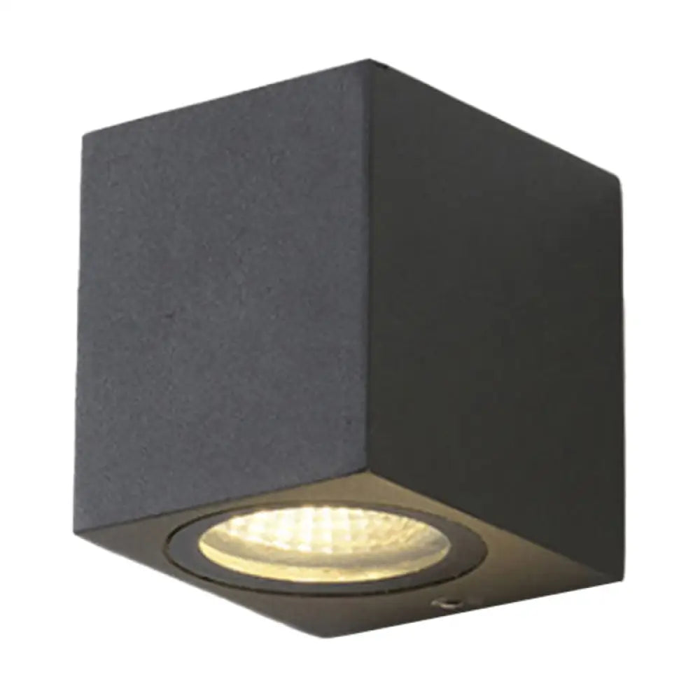 DecorBites™ Contemporary LED Outdoor Wall Mount Sconce Light with Metal Shade - Black Triangle/Cylinder/Rectangle