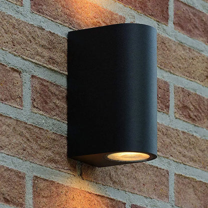 DecorBites™ Contemporary LED Outdoor Wall Mount Sconce Light with Metal Shade - Black Triangle/Cylinder/Rectangle