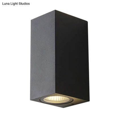 DecorBites™ Contemporary LED Outdoor Wall Mount Sconce Light with Metal Shade - Black Triangle/Cylinder/Rectangle