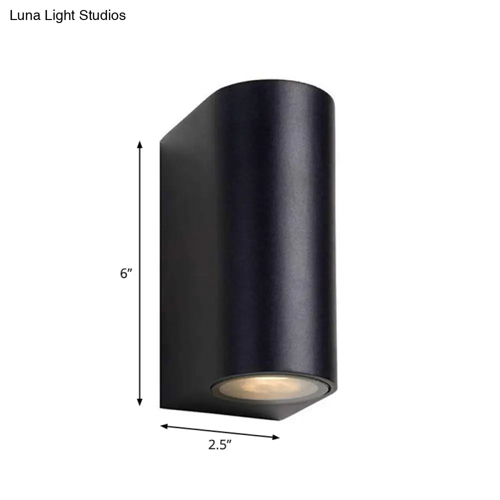 DecorBites™ Contemporary LED Outdoor Wall Mount Sconce Light with Metal Shade - Black Triangle/Cylinder/Rectangle