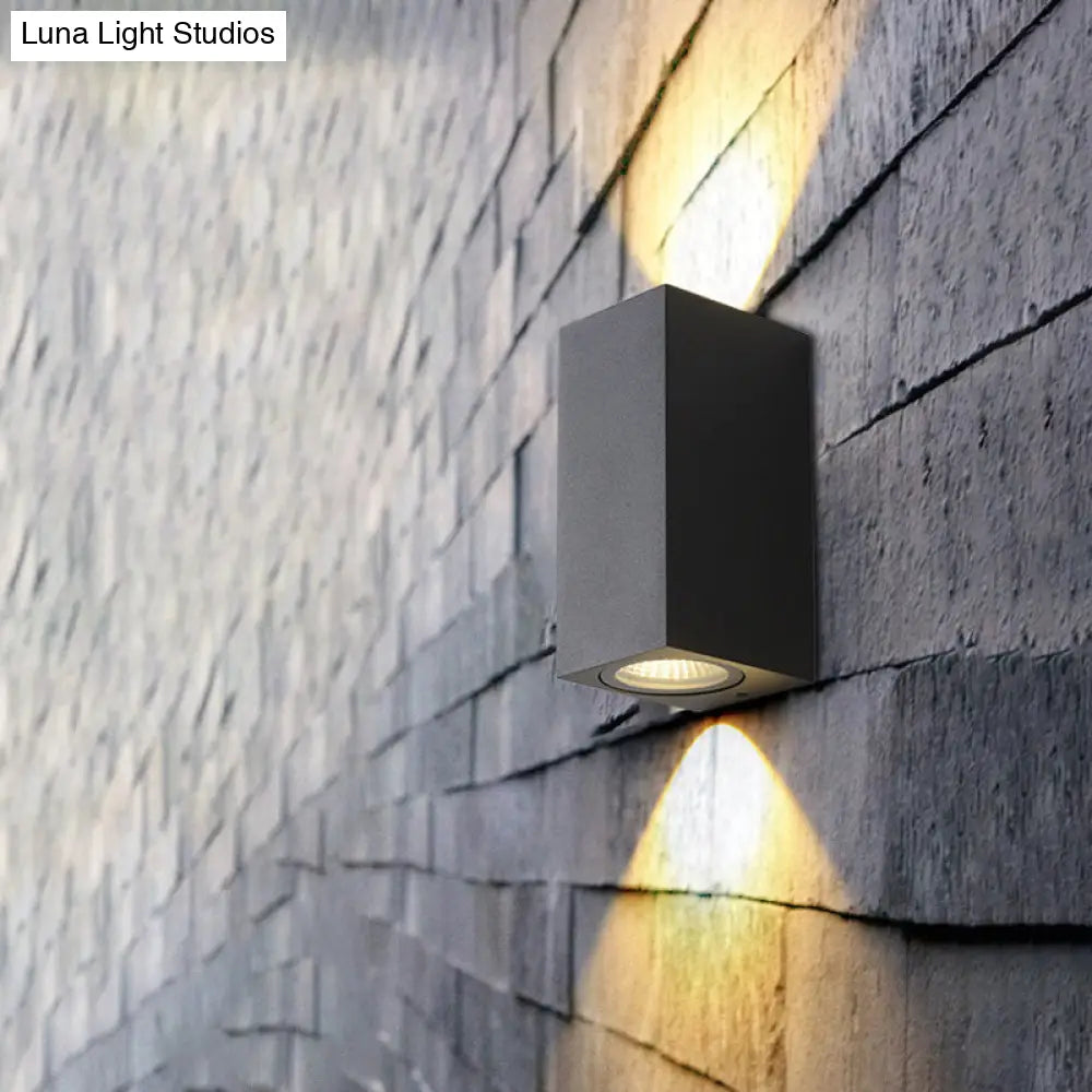 DecorBites™ Contemporary LED Outdoor Wall Mount Sconce Light with Metal Shade - Black Triangle/Cylinder/Rectangle
