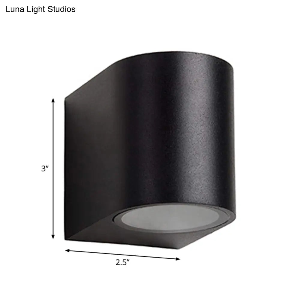 DecorBites™ Contemporary LED Outdoor Wall Mount Sconce Light with Metal Shade - Black Triangle/Cylinder/Rectangle