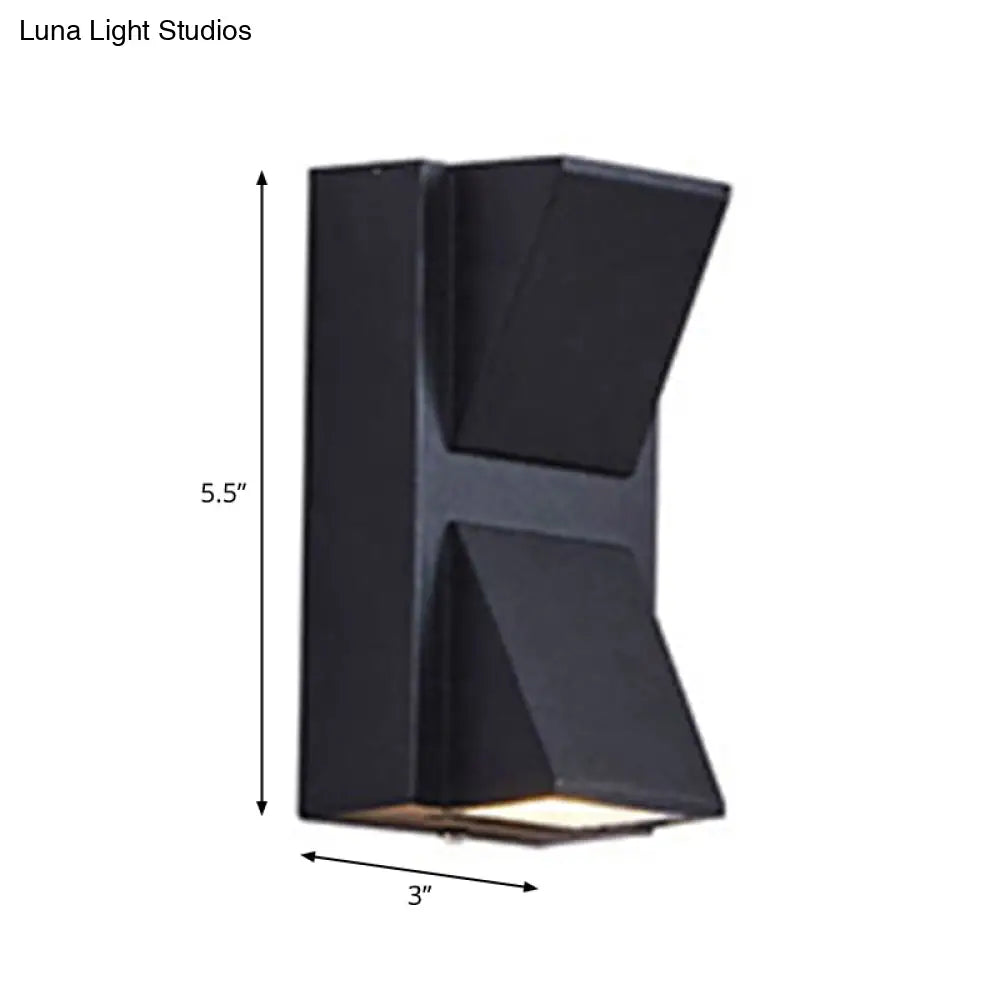 DecorBites™ Contemporary LED Outdoor Wall Mount Sconce Light with Metal Shade - Black Triangle/Cylinder/Rectangle