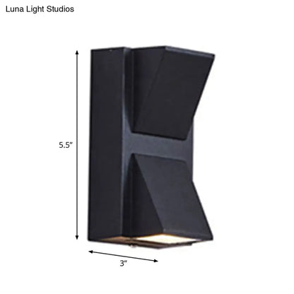DecorBites™ Contemporary LED Outdoor Wall Mount Sconce Light with Metal Shade - Black Triangle/Cylinder/Rectangle
