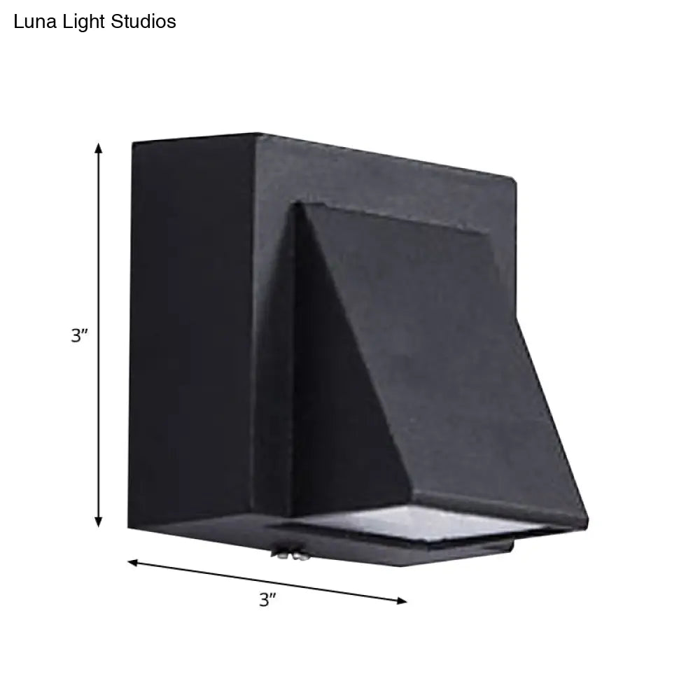 DecorBites™ Contemporary LED Outdoor Wall Mount Sconce Light with Metal Shade - Black Triangle/Cylinder/Rectangle