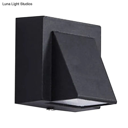 DecorBites™ Contemporary LED Outdoor Wall Mount Sconce Light with Metal Shade - Black Triangle/Cylinder/Rectangle