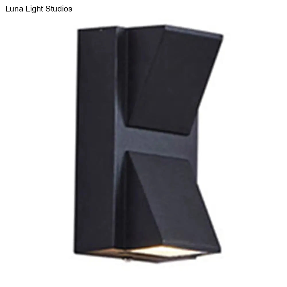 DecorBites™ Contemporary LED Outdoor Wall Mount Sconce Light with Metal Shade - Black Triangle/Cylinder/Rectangle