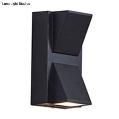 DecorBites™ Contemporary LED Outdoor Wall Mount Sconce Light with Metal Shade - Black Triangle/Cylinder/Rectangle