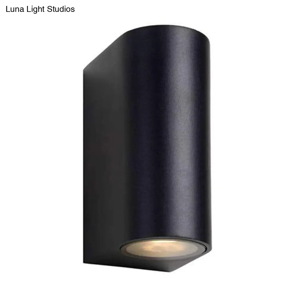 DecorBites™ Contemporary LED Outdoor Wall Mount Sconce Light with Metal Shade - Black Triangle/Cylinder/Rectangle