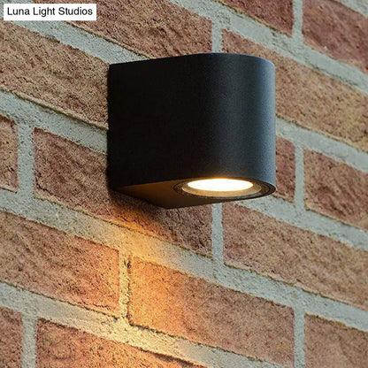 DecorBites™ Contemporary LED Outdoor Wall Mount Sconce Light with Metal Shade - Black Triangle/Cylinder/Rectangle