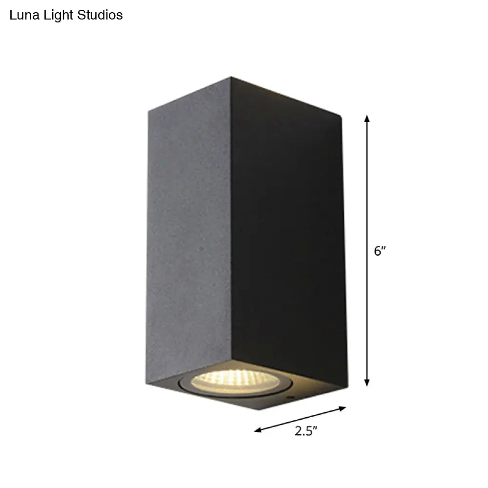 DecorBites™ Contemporary LED Outdoor Wall Mount Sconce Light with Metal Shade - Black Triangle/Cylinder/Rectangle