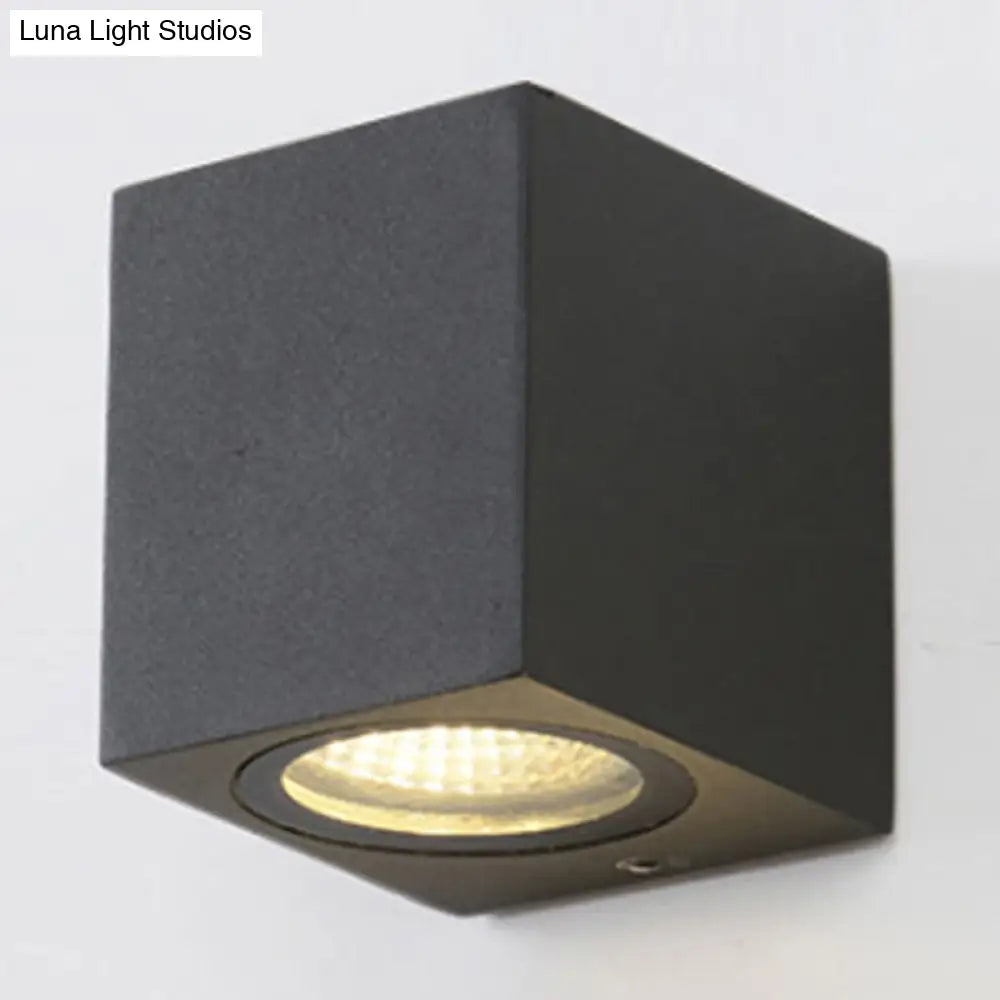 DecorBites™ Contemporary LED Outdoor Wall Mount Sconce Light with Metal Shade - Black Triangle/Cylinder/Rectangle