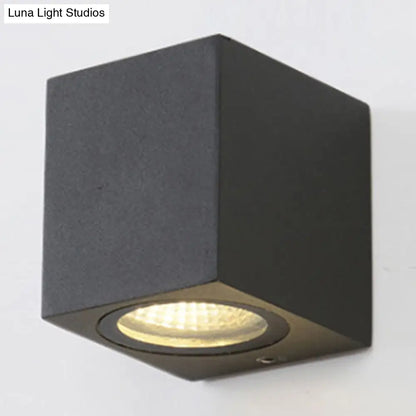 DecorBites™ Contemporary LED Outdoor Wall Mount Sconce Light with Metal Shade - Black Triangle/Cylinder/Rectangle