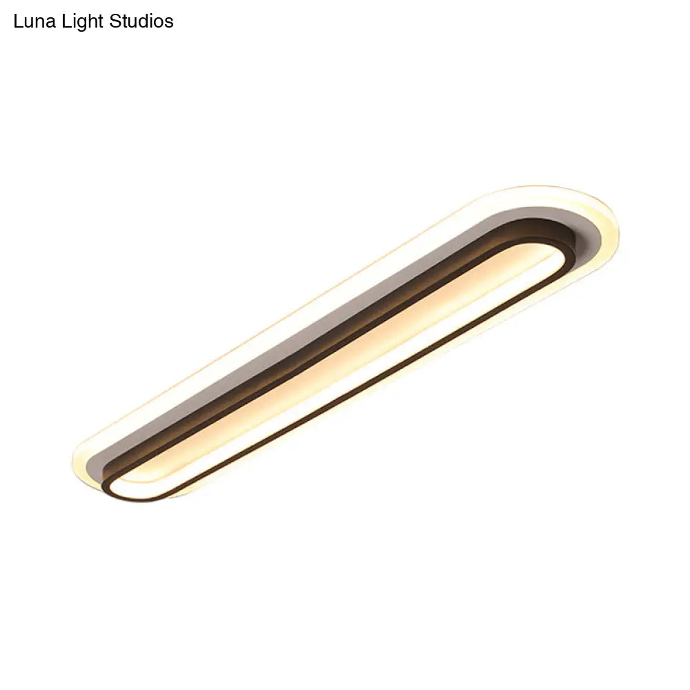 DecorBites™ DecorBites™ Contemporary LED Oval Ceiling Light with White/Warm Acrylic Diffuser - 19"/23"/31" Wide